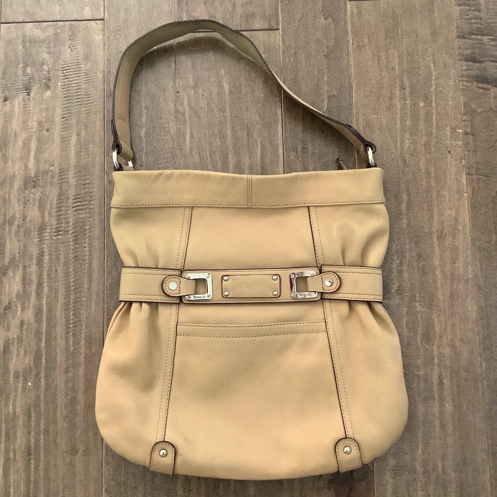 Tignanello Caramel Leather Shoulder Bag